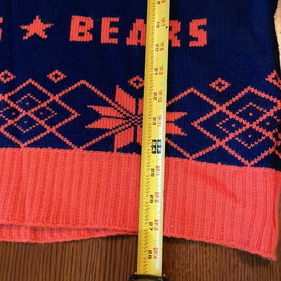 Junk Food Chicago Bears Sweater Size Large NFL Football Blue Orange - Picture 6 of 7